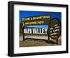 Sign at Entrance of Napa Valley, California-Dennis Flaherty-Framed Photographic Print