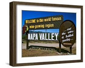 Sign at Entrance of Napa Valley, California-Dennis Flaherty-Framed Photographic Print