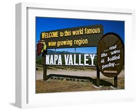 Sign at Entrance of Napa Valley, California-Dennis Flaherty-Framed Photographic Print
