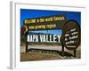 Sign at Entrance of Napa Valley, California-Dennis Flaherty-Framed Photographic Print