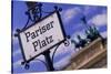 Sign at Pariser Platz and Brandenburg Gate-Jon Hicks-Stretched Canvas