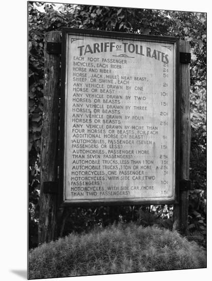 Sign at Toll Bridge-Jack Delano-Mounted Photographic Print