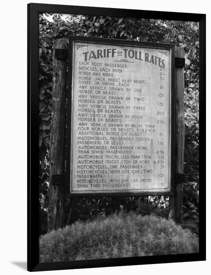 Sign at Toll Bridge-Jack Delano-Framed Photographic Print