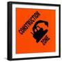 Sign, Construction Zone-null-Framed Art Print