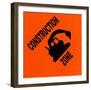 Sign, Construction Zone-null-Framed Art Print