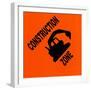 Sign, Construction Zone-null-Framed Art Print