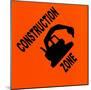 Sign, Construction Zone-null-Mounted Art Print