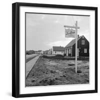 Sign Declaring the Area as Levittown Outside Newly Constructed Homes-null-Framed Photographic Print