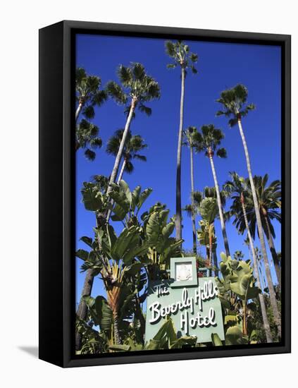 Sign for Beverly Hills Hotel, Beverly Hills, Los Angeles, California, Usa-Wendy Connett-Framed Stretched Canvas