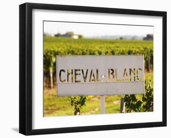 Sign for Chateau Cheval Blanc, Saint Emilion, Bordeaux, France-Per Karlsson-Framed Photographic Print