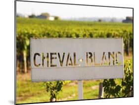 Sign for Chateau Cheval Blanc, Saint Emilion, Bordeaux, France-Per Karlsson-Mounted Photographic Print