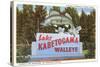 Sign for Lake Kabetogama, Minnesota, Walleye-null-Stretched Canvas