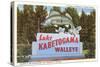 Sign for Lake Kabetogama, Minnesota, Walleye-null-Stretched Canvas