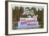 Sign for Lake Kabetogama, Minnesota, Walleye-null-Framed Art Print