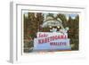 Sign for Lake Kabetogama, Minnesota, Walleye-null-Framed Art Print