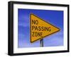 Sign for "No Passing Zone"-Chris Rogers-Framed Photographic Print