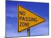 Sign for "No Passing Zone"-Chris Rogers-Mounted Photographic Print