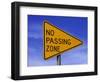 Sign for "No Passing Zone"-Chris Rogers-Framed Photographic Print