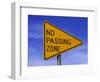 Sign for "No Passing Zone"-Chris Rogers-Framed Photographic Print