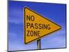 Sign for "No Passing Zone"-Chris Rogers-Mounted Photographic Print