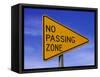 Sign for "No Passing Zone"-Chris Rogers-Framed Stretched Canvas