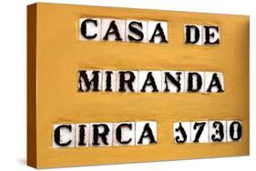 Sign for the Casa De Miranda Circa 1730, Puerto De La Cruz, Tenerife, Canary Islands, 2007-Peter Thompson-Stretched Canvas