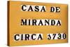 Sign for the Casa De Miranda Circa 1730, Puerto De La Cruz, Tenerife, Canary Islands, 2007-Peter Thompson-Stretched Canvas