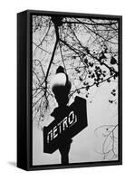 Sign for the Metro Subway, Paris, France-Walter Bibikow-Framed Stretched Canvas