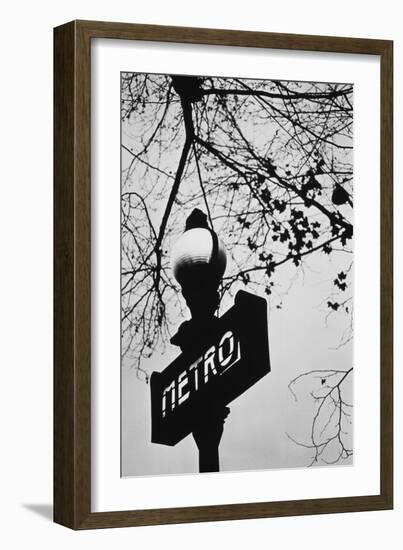 Sign for the Metro Subway, Paris, France-Walter Bibikow-Framed Photographic Print