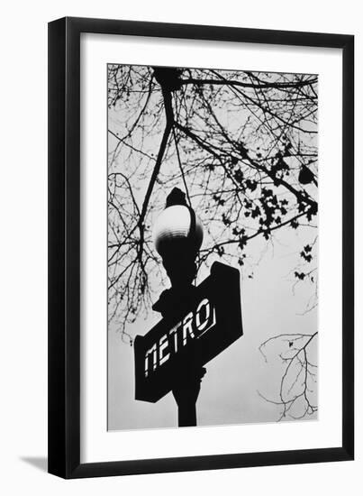 Sign for the Metro Subway, Paris, France-Walter Bibikow-Framed Photographic Print