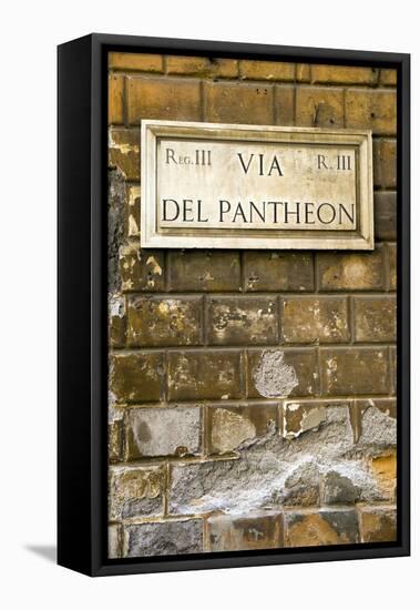 Sign for the Pantheon in Rome-Stefano Amantini-Framed Stretched Canvas