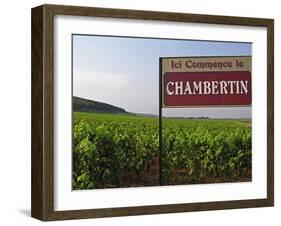 Sign Ici Commence Le Chambertin, Grand Cru Vineyard, Bourgogne, France-Per Karlsson-Framed Photographic Print