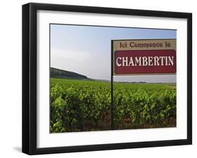 Sign Ici Commence Le Chambertin, Grand Cru Vineyard, Bourgogne, France-Per Karlsson-Framed Photographic Print
