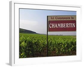 Sign Ici Commence Le Chambertin, Grand Cru Vineyard, Bourgogne, France-Per Karlsson-Framed Photographic Print