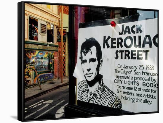 Sign, Jack Kerouac Street, North Beach District, San Francisco, United States of America-Richard Cummins-Framed Stretched Canvas