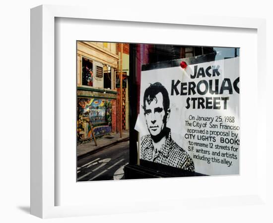 Sign, Jack Kerouac Street, North Beach District, San Francisco, United States of America-Richard Cummins-Framed Photographic Print