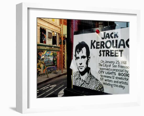 Sign, Jack Kerouac Street, North Beach District, San Francisco, United States of America-Richard Cummins-Framed Photographic Print