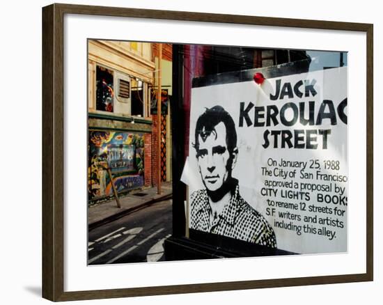 Sign, Jack Kerouac Street, North Beach District, San Francisco, United States of America-Richard Cummins-Framed Photographic Print