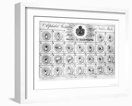 Sign Language Alphabet, 1827-Adele Alavoine-Framed Giclee Print