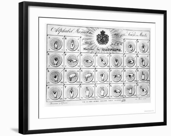 Sign Language Alphabet, 1827-Adele Alavoine-Framed Giclee Print