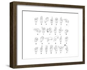 Sign Language Hands & Alphabet-null-Framed Art Print