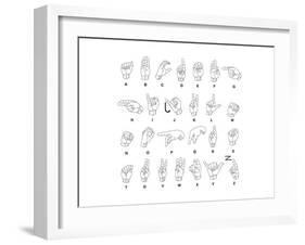 Sign Language Hands & Alphabet-null-Framed Art Print