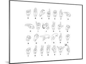 Sign Language Hands & Alphabet-null-Mounted Art Print