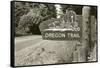 Sign Marking Oregon Trail, Near Columbia River-null-Framed Stretched Canvas