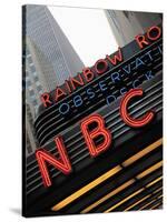 Sign of NBC News at the Rockefeller Center, New York City, New York, Usa-Bruce Yuanyue Bi-Stretched Canvas