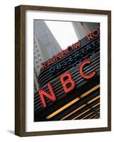 Sign of NBC News at the Rockefeller Center, New York City, New York, Usa-Bruce Yuanyue Bi-Framed Photographic Print