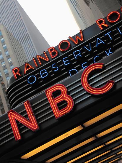 Sign of NBC News at the Rockefeller Center, New York City, New York, Usa