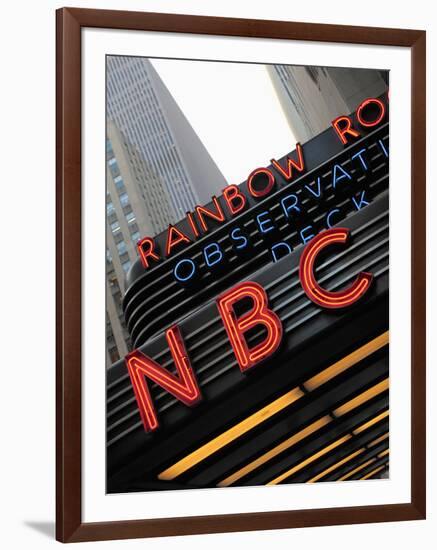 Sign of NBC News at the Rockefeller Center, New York City, New York, Usa-Bruce Yuanyue Bi-Framed Photographic Print