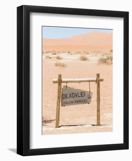 Sign of the Deadvlei (Sossusvlei), the Famous Red Dunes of Namib Desert-Micha Klootwijk-Framed Photographic Print