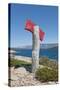 Sign on Beach, near Vrboska, Hvar Island, Croatia-Guido Cozzi-Stretched Canvas